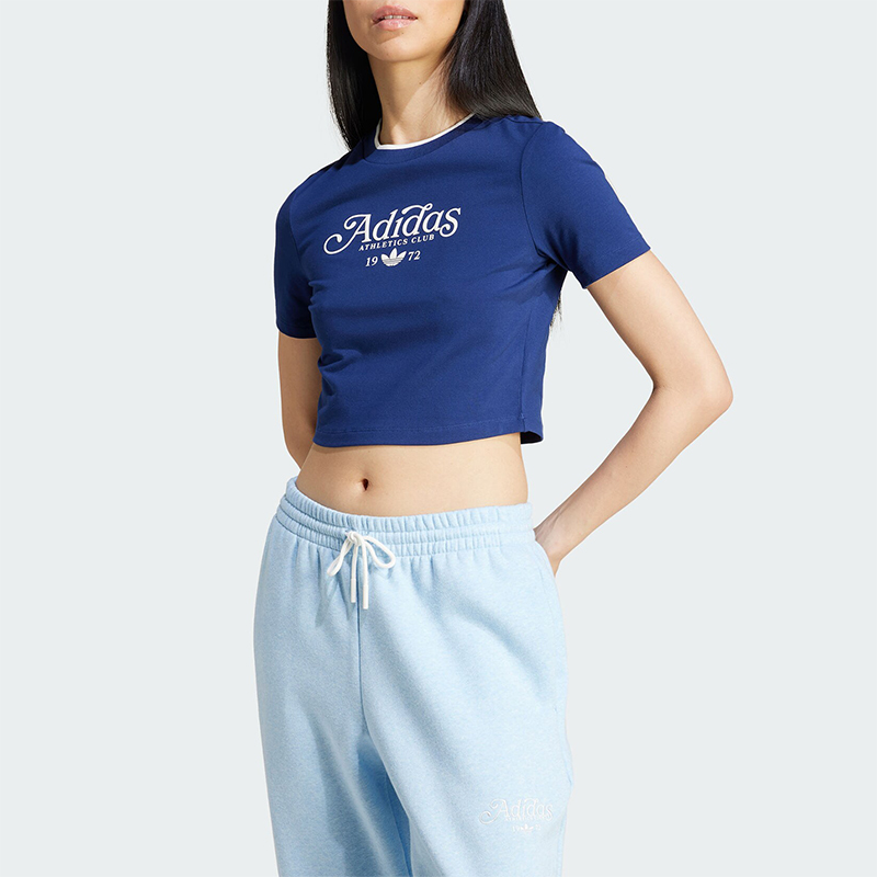 阿迪达斯女士运动透气休闲短袖