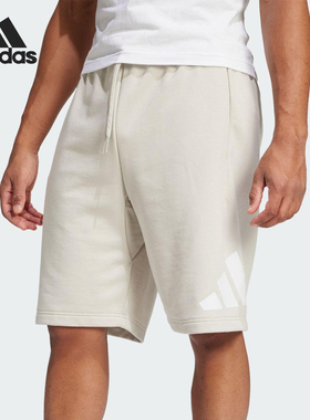 Adidas/阿迪达斯官方正品2025夏季款男士运动针织居家短裤JE8955