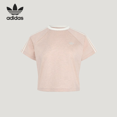 Adidas/阿迪达斯官方正品三叶草女士短款时尚修身日常T恤KY8480