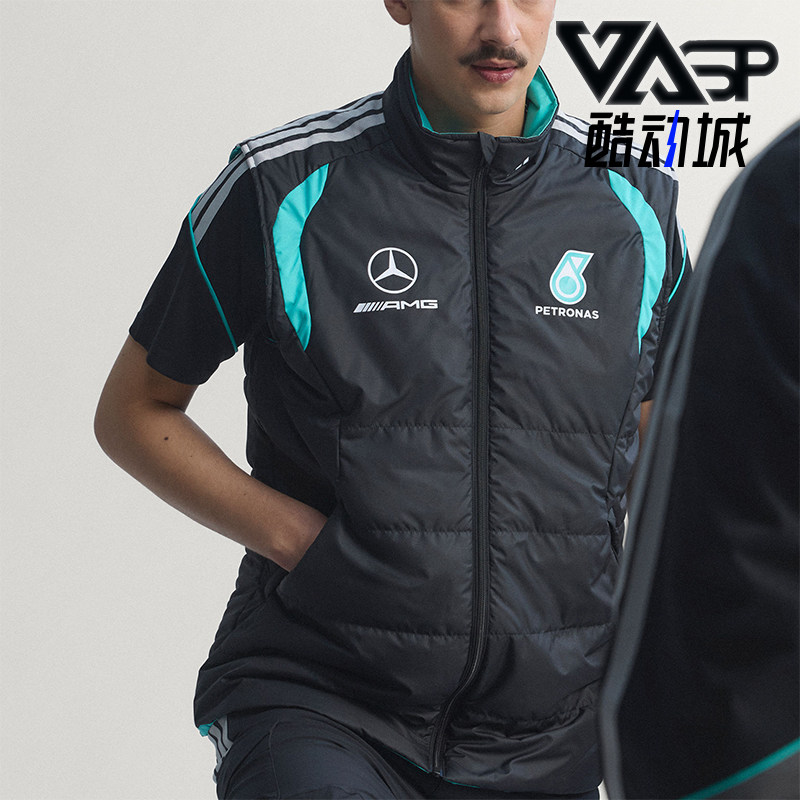 Adidas/阿迪达斯正品新款男黑蓝绿色保暖经典棉马甲背心KE5476