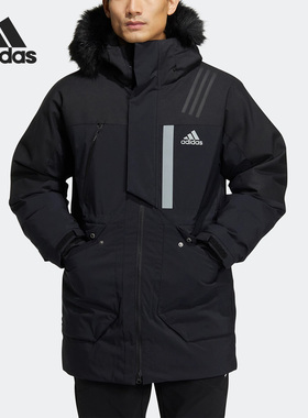 Adidas/阿迪达斯官方正品户外人造毛皮男女运动宽松羽绒服HR5232