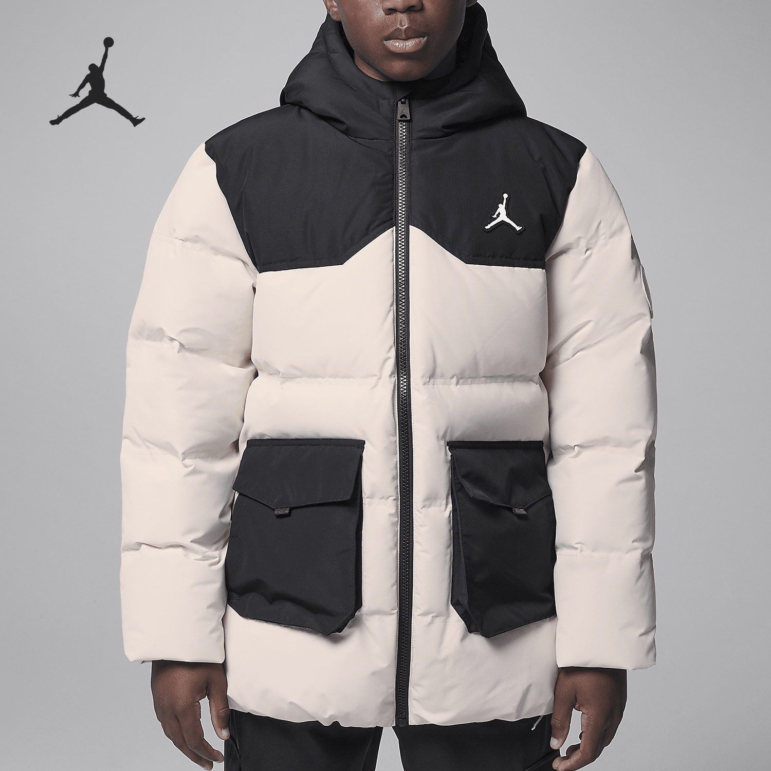 Nike/耐克正品JORDAN大童户外宽松休闲拼接羽绒服HQ7095-271