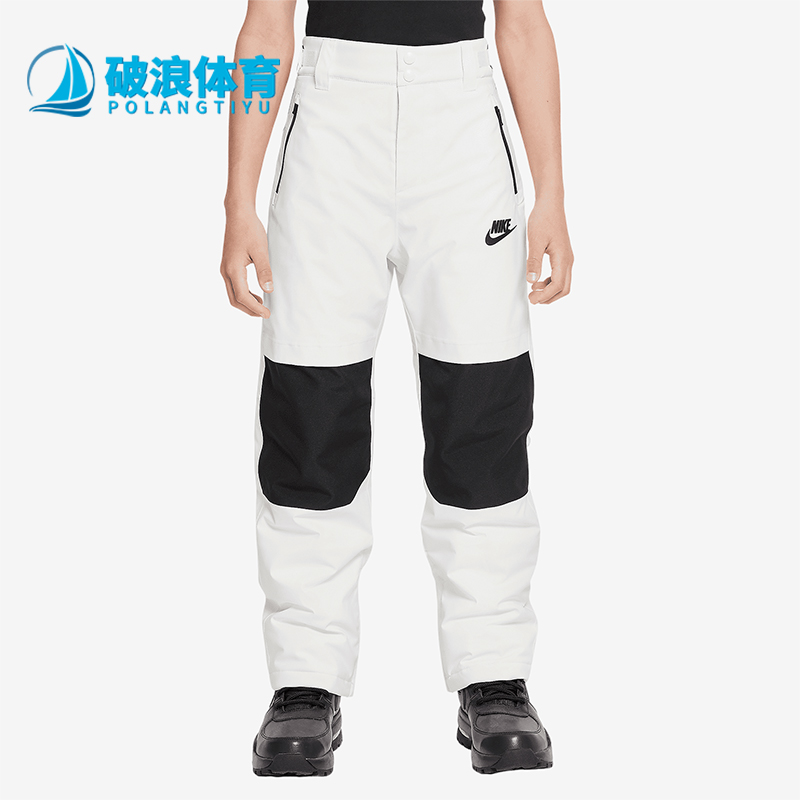 耐克大童拼接时尚宽松休闲长裤