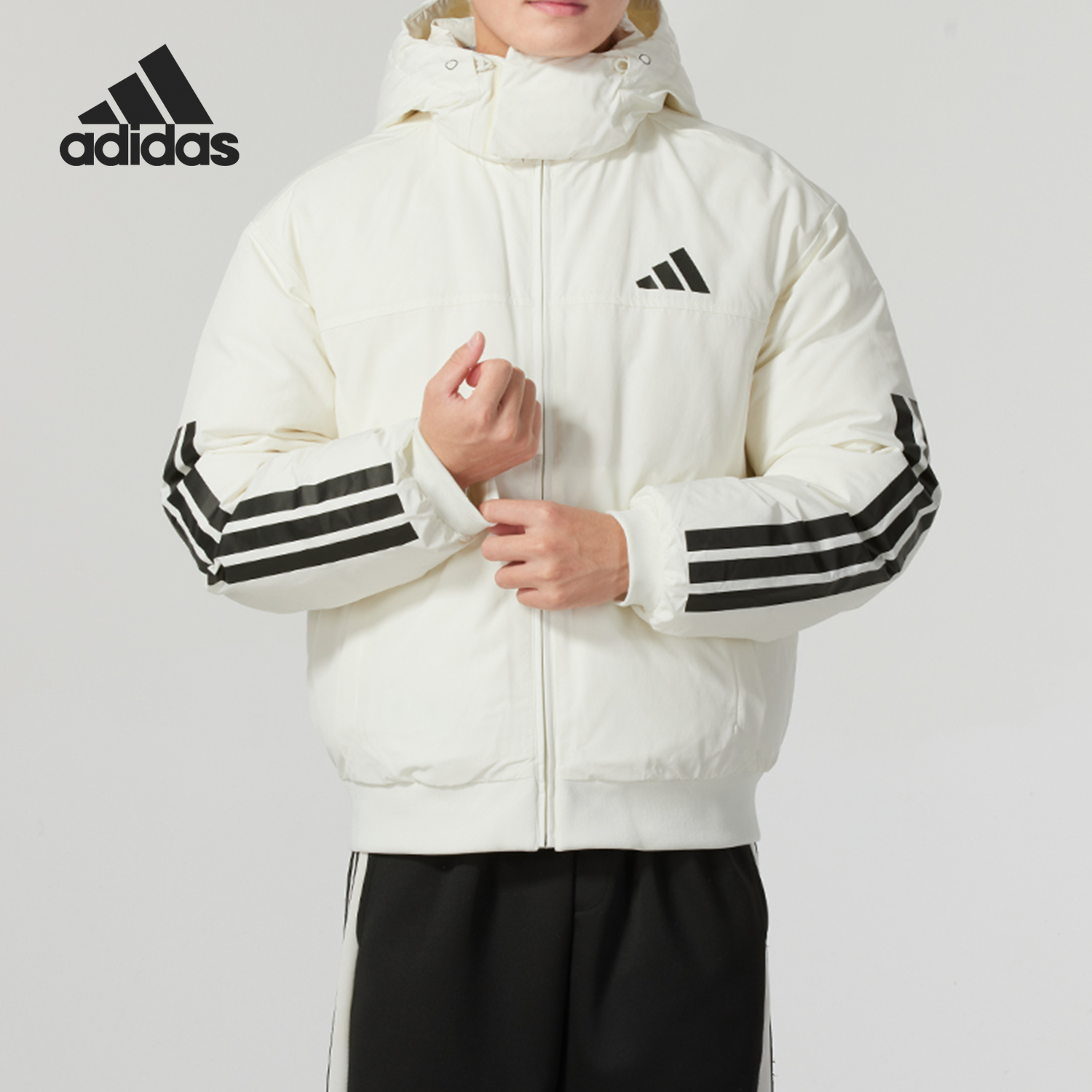 Adidas/阿迪达斯正品新款男士保暖短款户外运动羽绒服JG3852