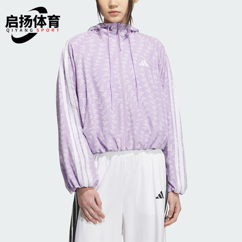 Adidas/阿迪达斯正品S WV JKT女士休闲短款花苞满印外套KB7761