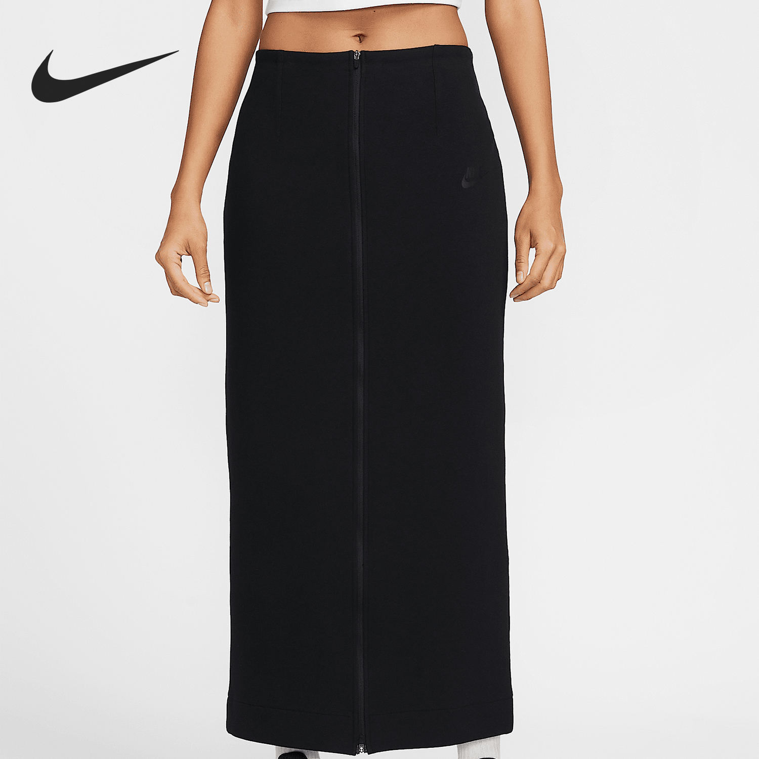 Nike/耐克正品Tech Fleece女士中缝拉链修身半身裙HJ0919-010