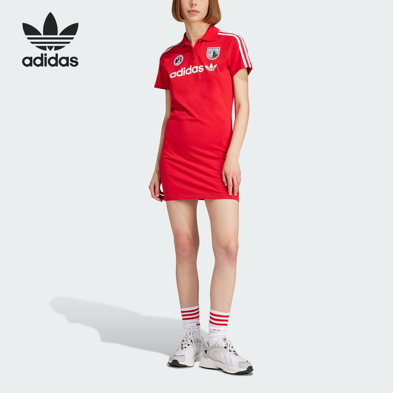 Adidas/阿迪达斯正品SOCCER DRESS女子运动修身连衣裙IR9787