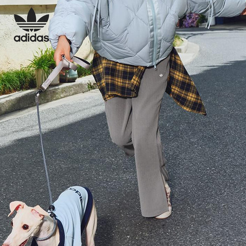 Adidas/阿迪达斯官方正品三叶草女士双面针织日常休闲长裤KS5983