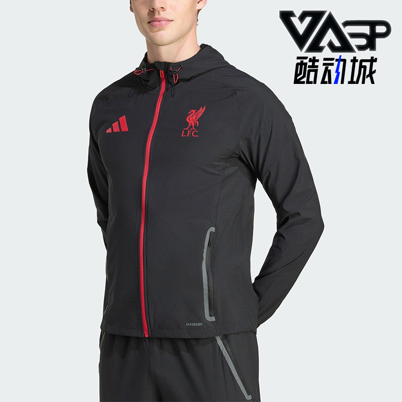 Adidas/阿迪达斯正品2025夏季款男士日常足球连帽运动外套JZ5556