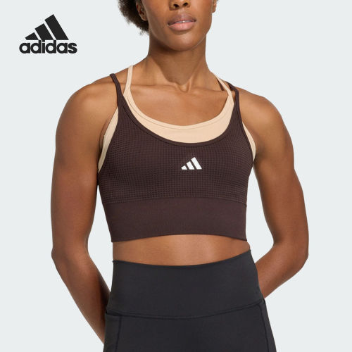 Adidas/阿迪达斯正品2026女士假两件自带杯运动内衣KQ5240