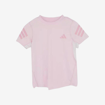 Adidas/阿迪达斯正品达斯T恤儿童粉色圆领经典校园柔软短袖KG5987