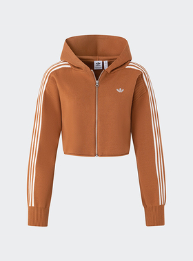 Adidas/阿迪达斯正品三叶草女士短款连帽休闲运动外套JI7062