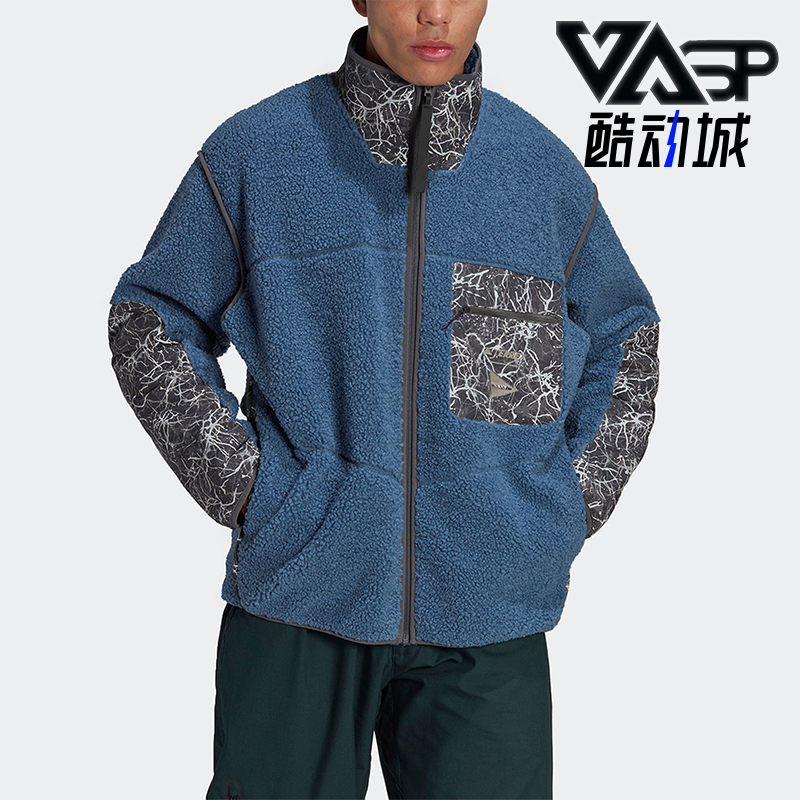 阿迪达斯男士立领仿羊羔绒外套