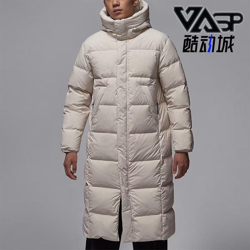 Nike/耐克正品JORDAN男士休闲保暖长款连帽运动羽绒服FV7270-104