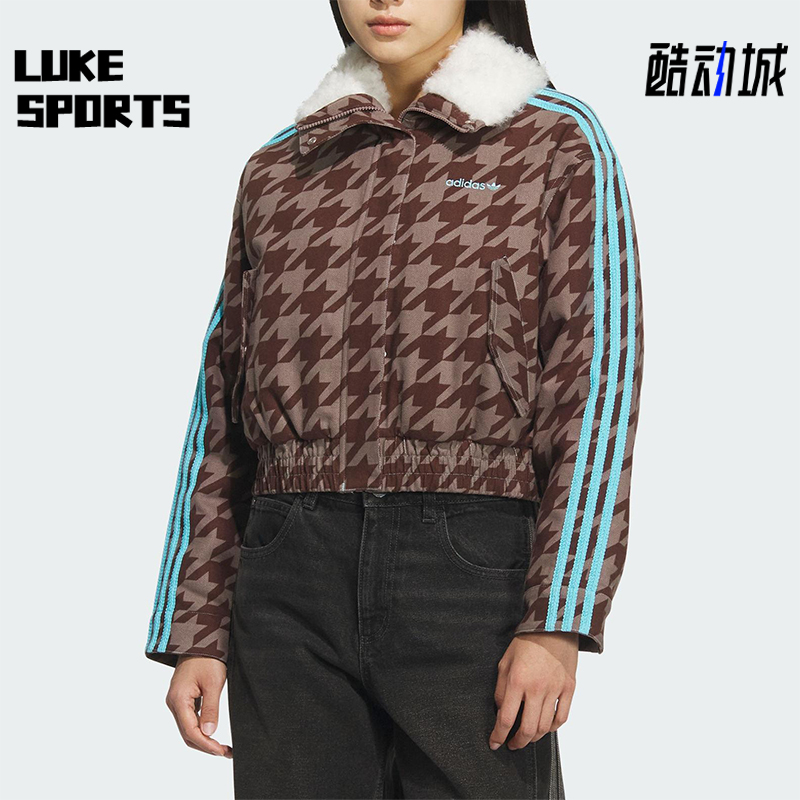 Adidas/阿迪达斯正品三叶草女士休闲翻领耐穿保暖短款棉服KA9732