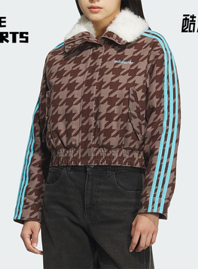 Adidas/阿迪达斯正品三叶草女士休闲翻领耐穿保暖短款棉服KA9732