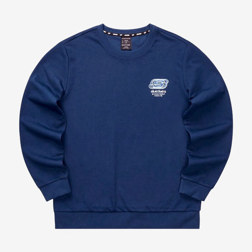 斯凯奇保暖加绒圆领长袖套头卫衣