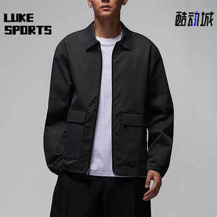Nike/耐克正品JORDAN男士拉链高尔夫运动刺绣翻领外套HQ8682-010