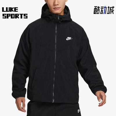 Nike/耐克正品秋冬男士加绒经典运动保暖宽松连帽外套FB8619-010
