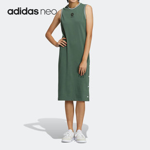 HN0015 Neo女子舒适圆领休闲运动连衣裙 Adidas 阿迪达斯官方正品