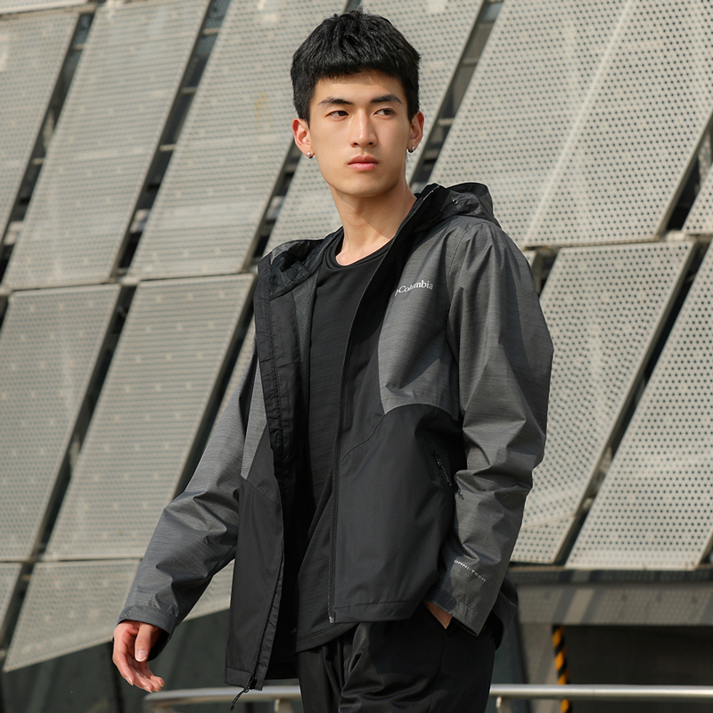 Columbia哥伦比亚正品男子户外休闲运动防水透气舒适冲锋衣RE0088