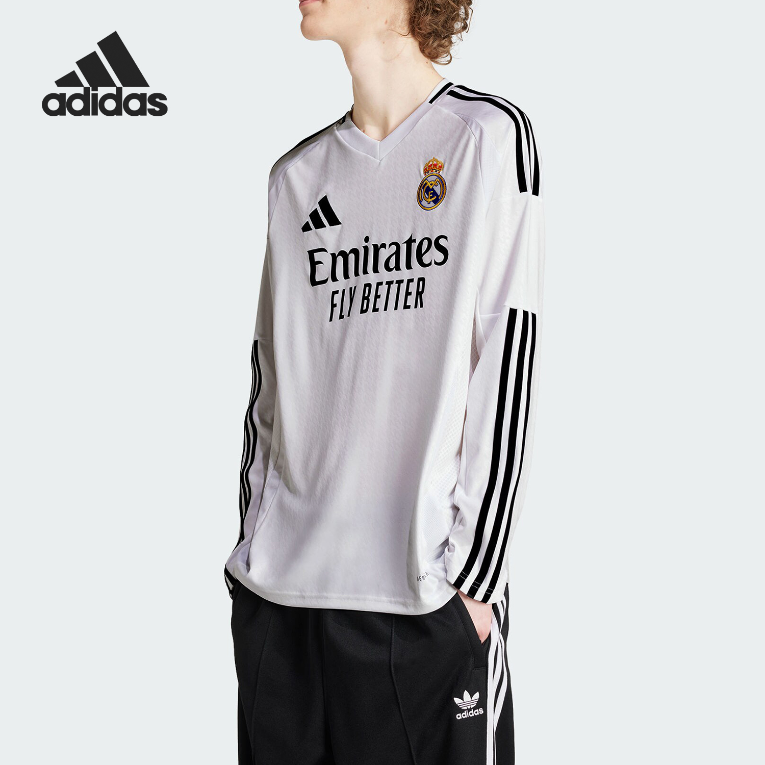 Adidas/阿迪达斯正品新款男士球迷版主场足球长袖球衣IT3442