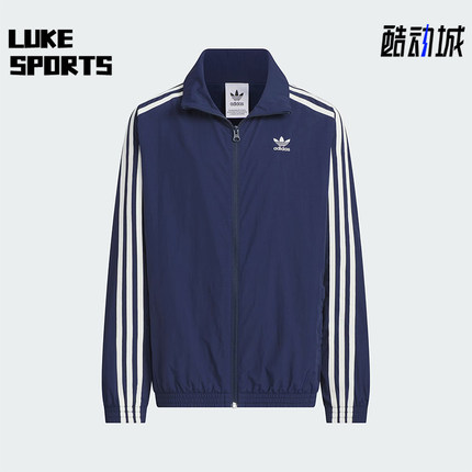 Adidas/阿迪达斯正品三叶草儿童翻领拉链运动夹克外套JM4680
