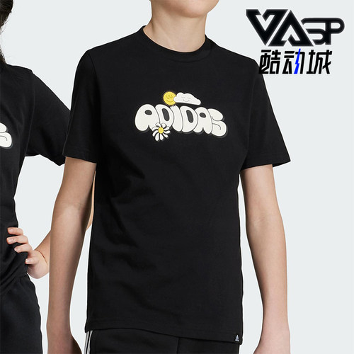 Adidas/阿迪达斯正品GRAPHIC T-SHIRT大童经典透气运动短袖IZ0418