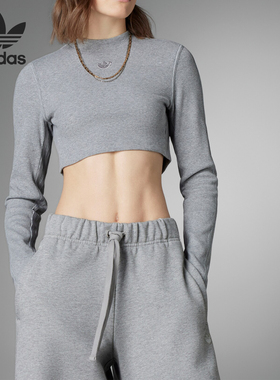 Adidas/阿迪达斯正品三叶草女士运动休闲圆领长袖T恤HK7233