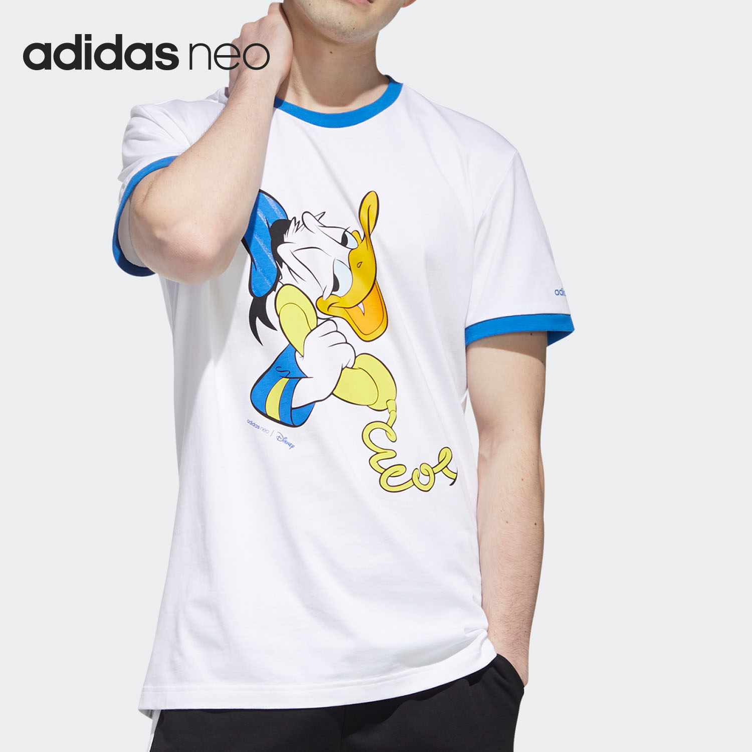 Adidas/阿迪达斯官方正品NEO唐老鸭男子运动休闲短袖T恤 GJ5631