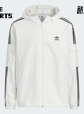 Adidas/阿迪达斯正品三叶草男女同款休闲三条纹梭织外套KB1944