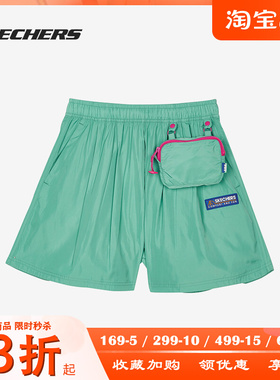 Skechers/斯凯奇正品夏季新款女子宽松休闲舒适短裤 L221W035