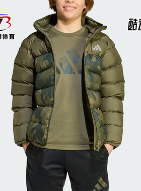 Adidas/阿迪达斯正品2025大童印花反光运动保暖休闲棉服JL7398