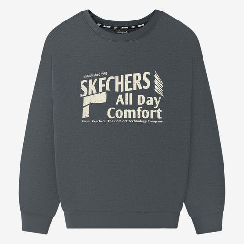 Skechers斯凯奇正品儿童款运动休闲圆领印花卫衣L325U040-013P