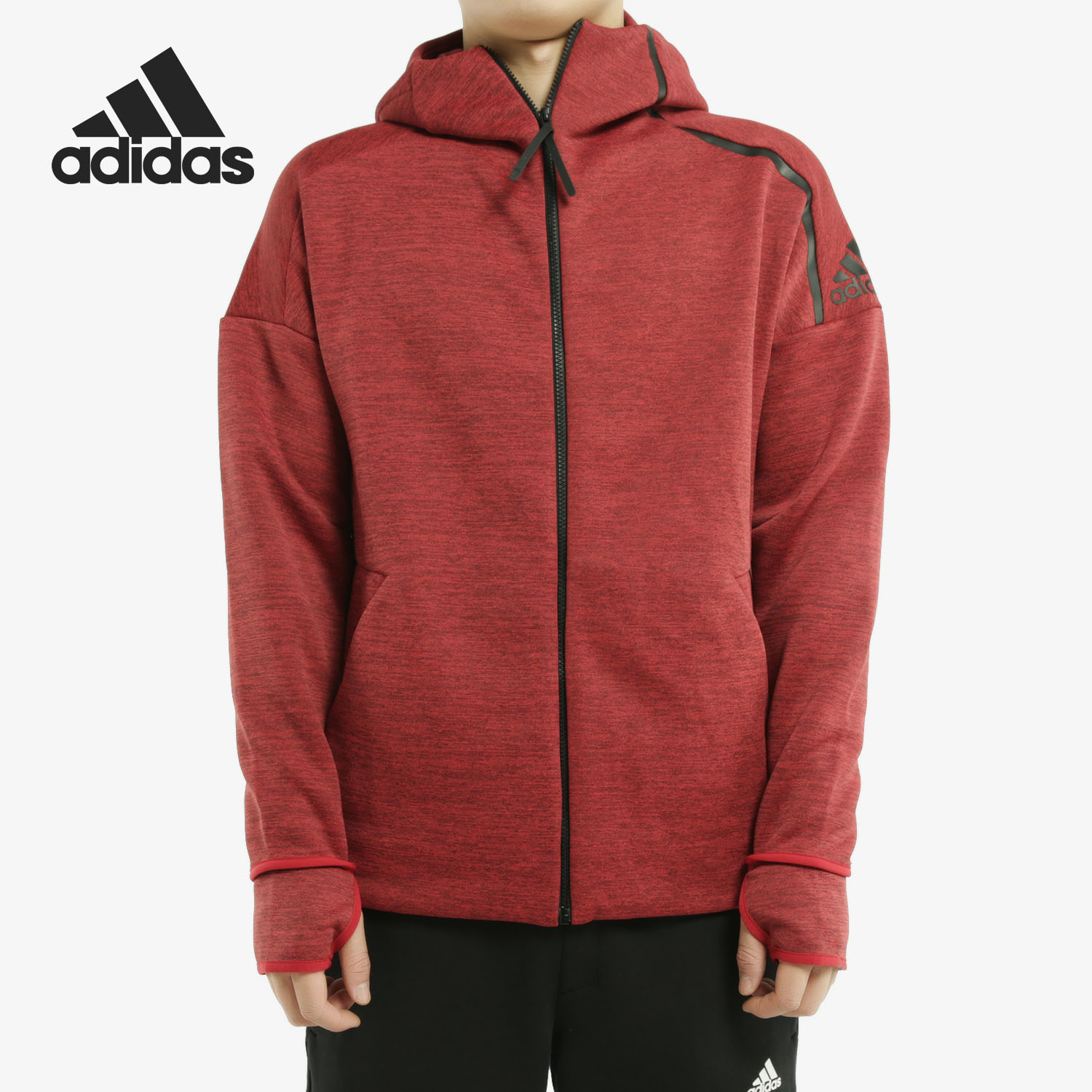 Adidas/阿迪达斯正品ZNE男当季新款红针织运动训练夹克EB5231