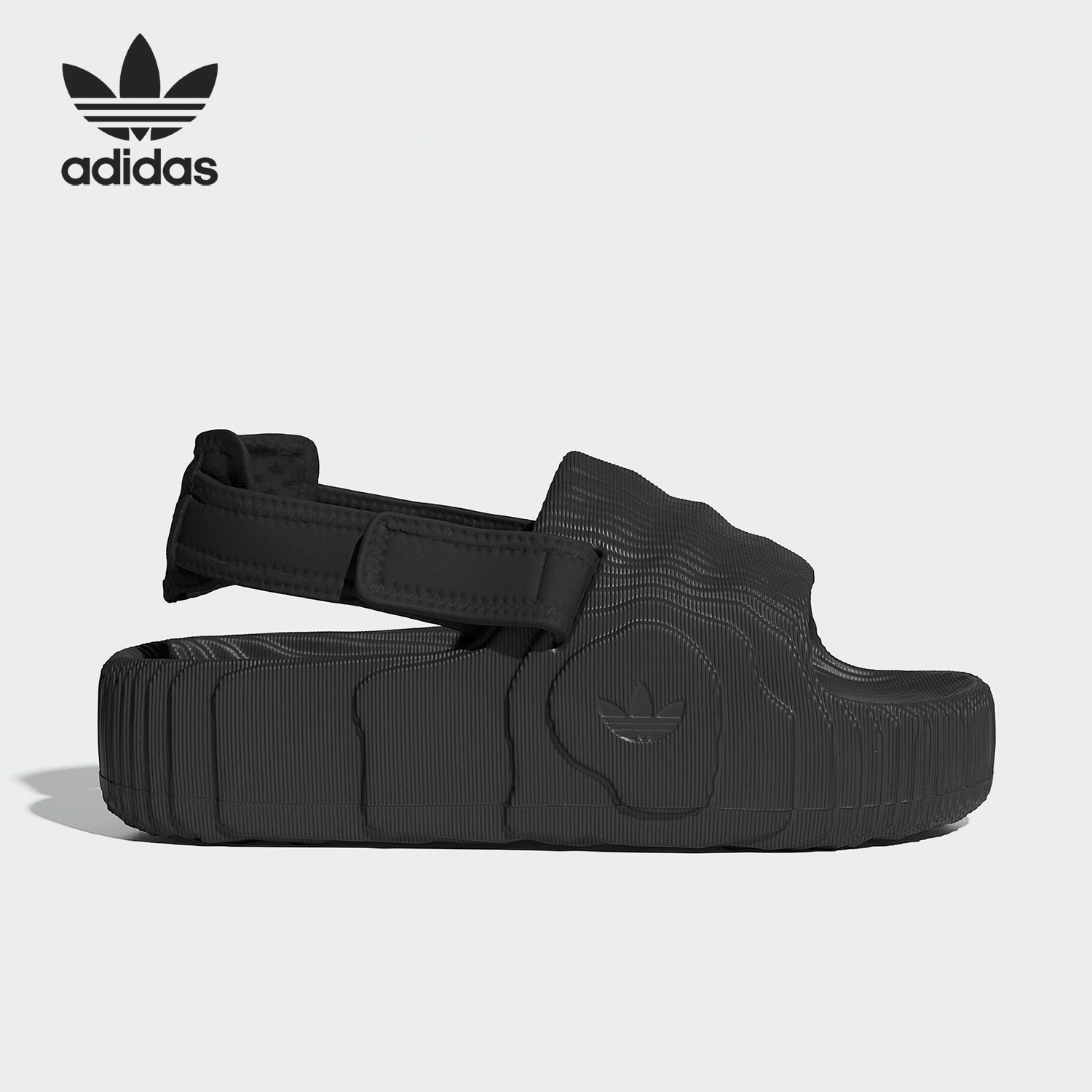 Adidas/阿迪达斯官方正品三叶草女士厚底魔术贴运动凉鞋IE5649