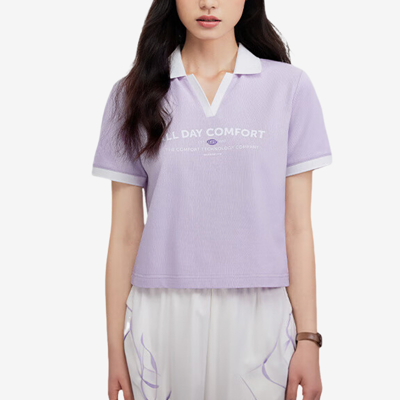 Skechers/斯凯奇正品2024新款女士撞色透气时尚休闲POLO衫