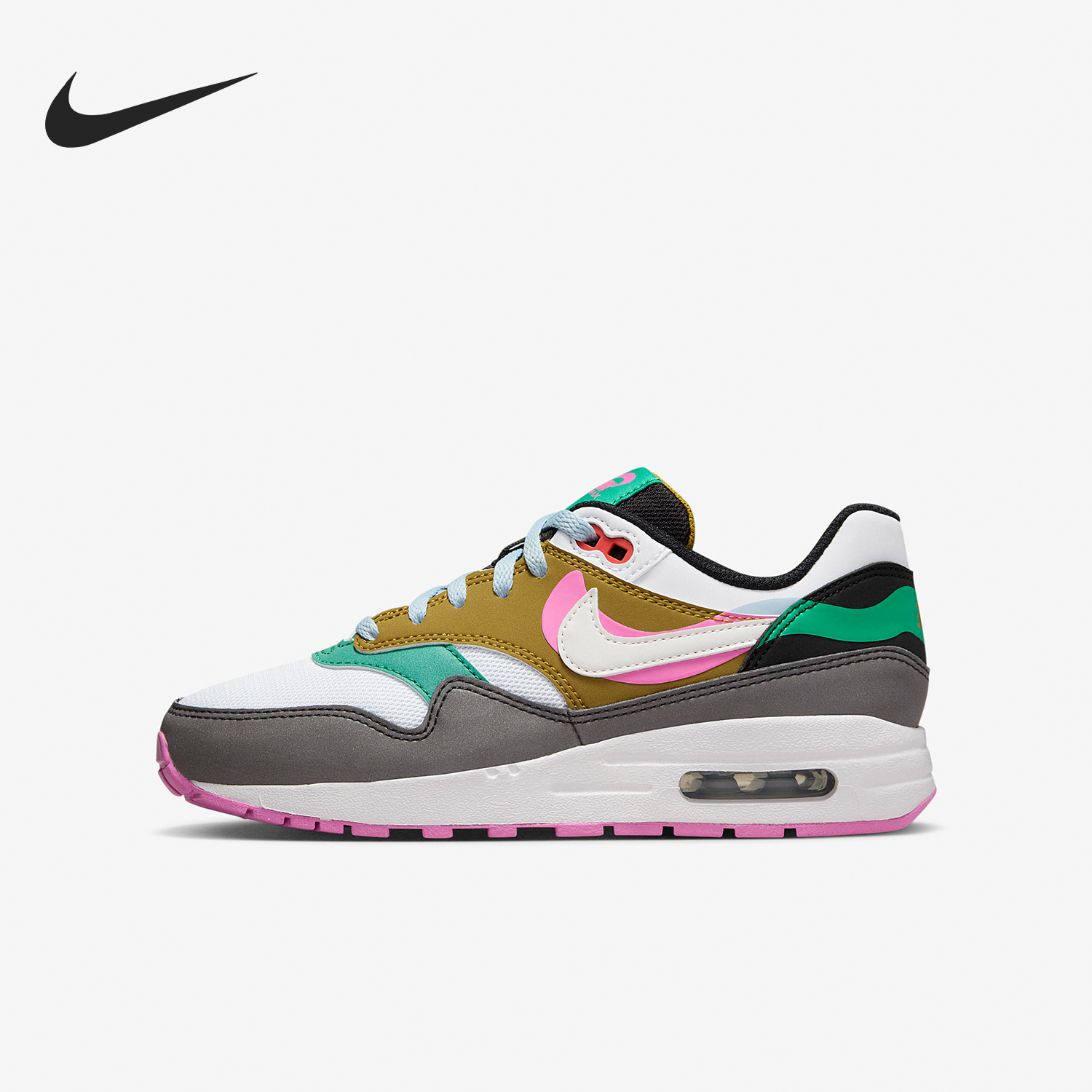 Nike/耐克正品Air Max 1 SE GS女子大童低帮运动鞋FJ3286-001