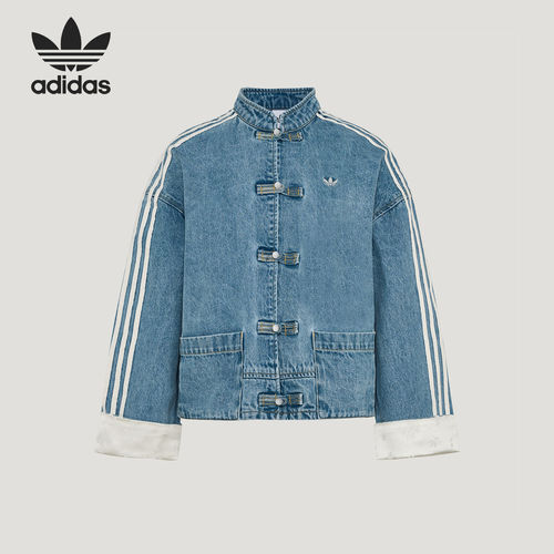 Adidas/阿迪达斯官方正品三叶草女士新中式复古宽松外套KY5743