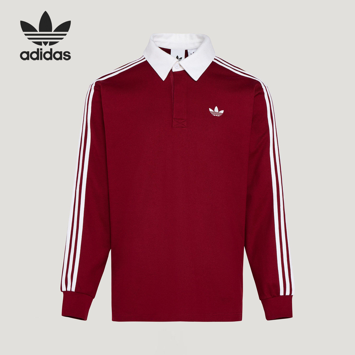 Adidas/阿迪达斯官方正品三叶草男士宽松运动长袖POLO衫KG3905