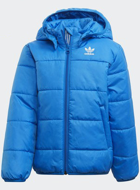 Adidas/阿迪达斯正品 三叶草小童装冬季连帽棉服运动外套 FL7892