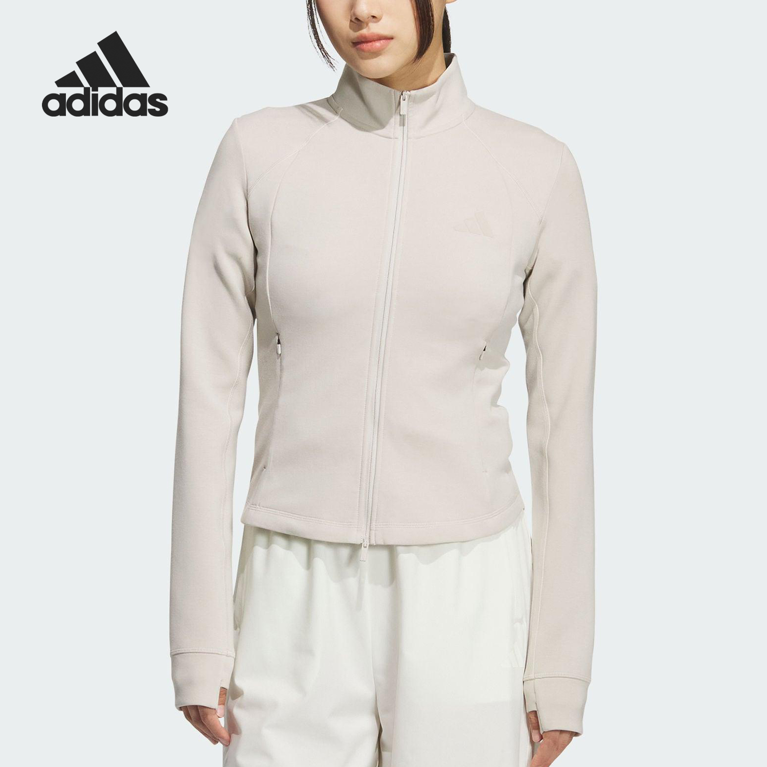 Adidas/阿迪达斯正品2025秋季款女士立领修身运动外套KF2507
