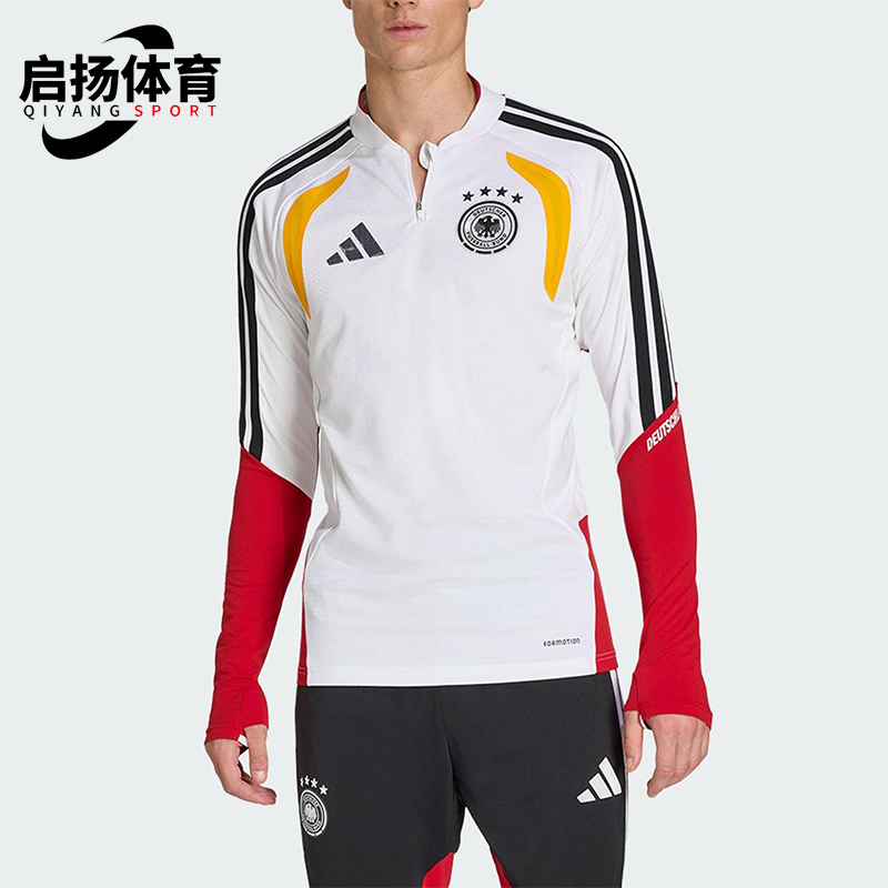 Adidas/阿迪达斯正品2025冬季款男士套头立领拼接足球上衣JZ4582