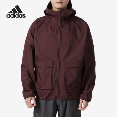 Adidas/阿迪达斯正品2025春新款男士加绒宽松连帽外套JF3301