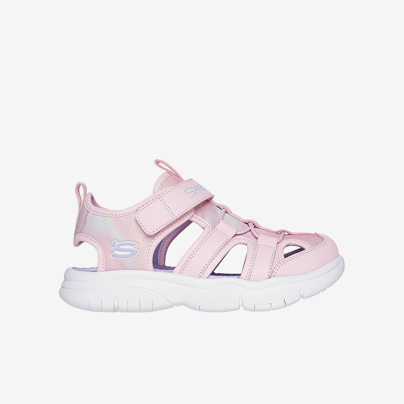 Skechers/斯凯奇正品夏季新款女童轻质透气搭扣休闲包头凉鞋