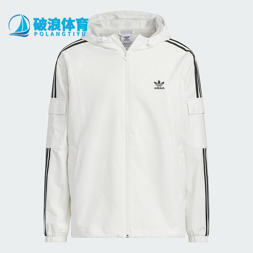 Adidas/阿迪达斯正品三叶草男女同款休闲三条纹梭织外套KB1944
