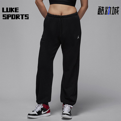 Nike/耐克正品JORDAN女士休闲松紧腰针织束脚刺绣长裤IB2505-010