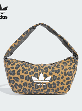 Adidas/阿迪达斯官方正品三叶草女士豹纹休闲手提运动挎包JX3198