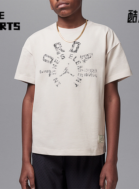 Nike/耐克正品JORDAN大童休闲印花宽松经典运动透气T恤II3169-140