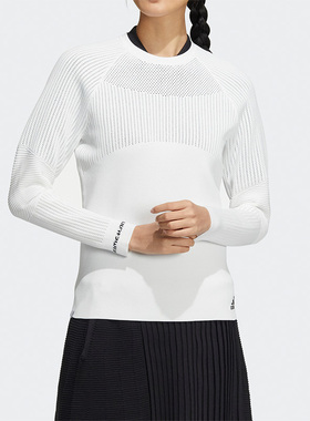 Adidas/阿迪达斯正品女子高尔夫运动休闲套头毛织上衣 HB3570